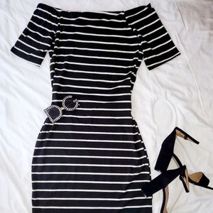 Off the shoulder midi dress